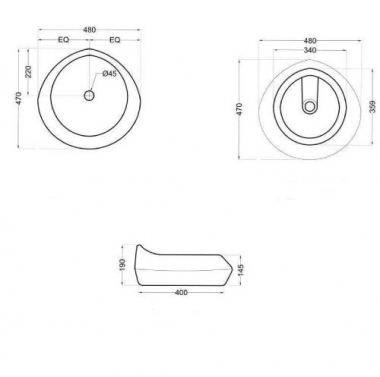 Накладная раковина Jaquar JDS-WHT-25903